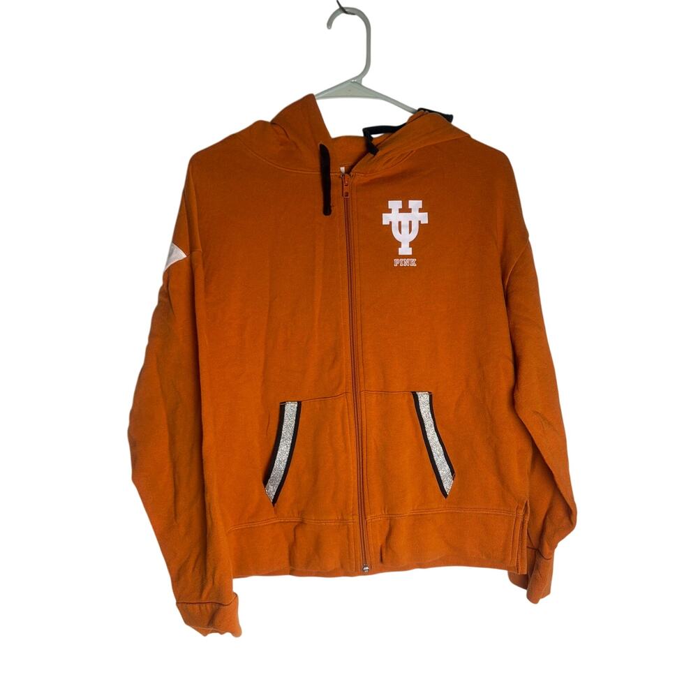 PINK Victoria's Secret 5th & Ocean Texas Longhorns Zip Up Hoodie XS Burnt Orange